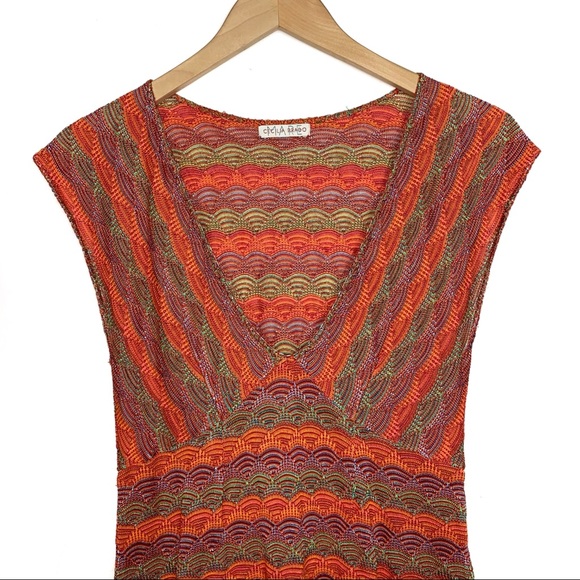 Cecilia Prada Mare Orange Aydane Pointelle Knit Dress - Picture 4 of 7